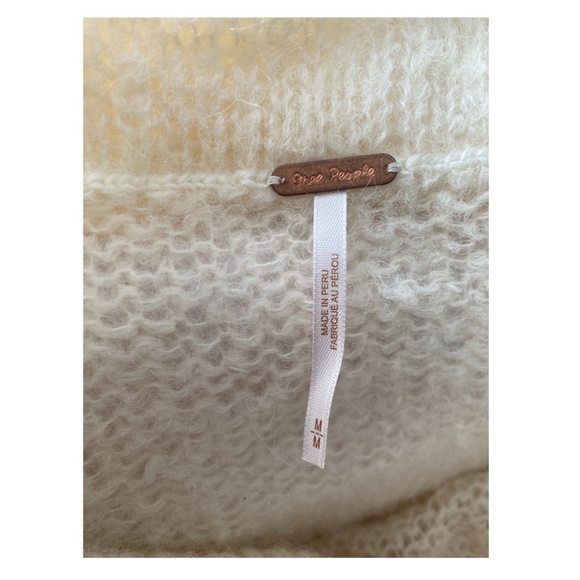 FREE PEOPLE Ophelia Alpaca Blend Cowl Neck Oversized Sweater Ivory Size M - Picture 9 of 9